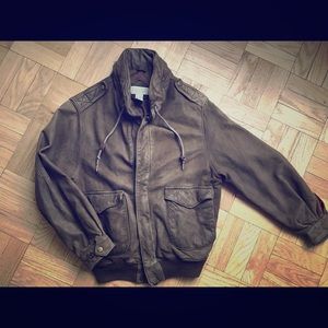 Banana Republic Leather Bomber Jacket (Vintage)